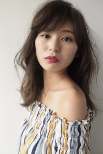 厚めバングゆるふわセミディ