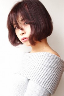 大人ショートボブ×ノーブルピンク