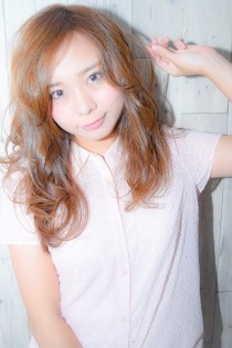 羽根バング小顔セミロング