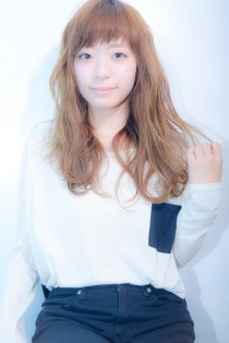 うぶバングゆるカールロング