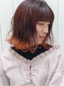 切りっぱなし×裾カラー