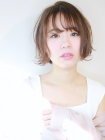 外ハネアレンジボブ☆アッシュベージュカラー