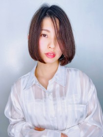 大人かきあげセクシーストレートボブ耳かけ