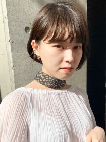 春ヘア　ショートボブ　ミニボブ　暗髪・黒髪