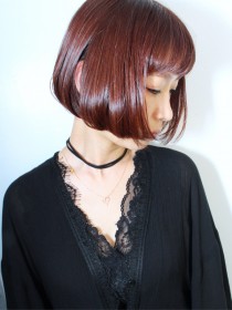 大人ワンレン前下がりショートボブ似合わせカット