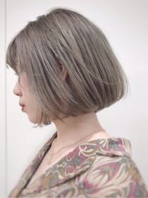 大人かわいいナチュラルボブ〜ミルクティーベージュカラー〜