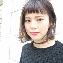 ぱっつん可愛い抜け感ボブ。