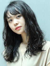 黒髪ヴェールウェーブ