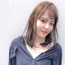 シースルーバング×透け感ボブ