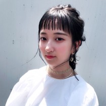 ぱっつんシースルー×ポニーアレンジ