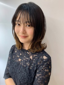 外ハネボブ グラデーションカラー