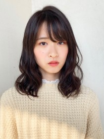 冬髪 ゆるふわパーマ  シースルーバング
