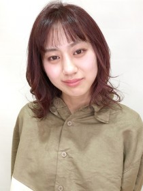 外ハネピンクベージュ