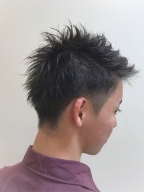 ナチュラルツーブロック束感ショート〜黒髪〜