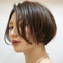 大人かわいい×前髪長めショートボブ