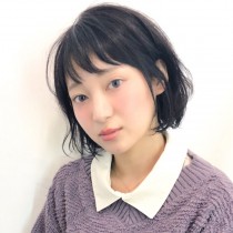 ダークバイオレット×エアリーボブ