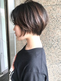 横顔美人　小顔　ショート